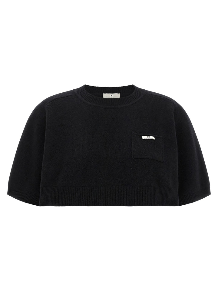 Elisabetta Franchi Black Wool Sweatshirt