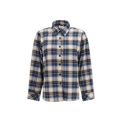 P.A.R.O.S.H. Blue Cotton Pattern Shirt