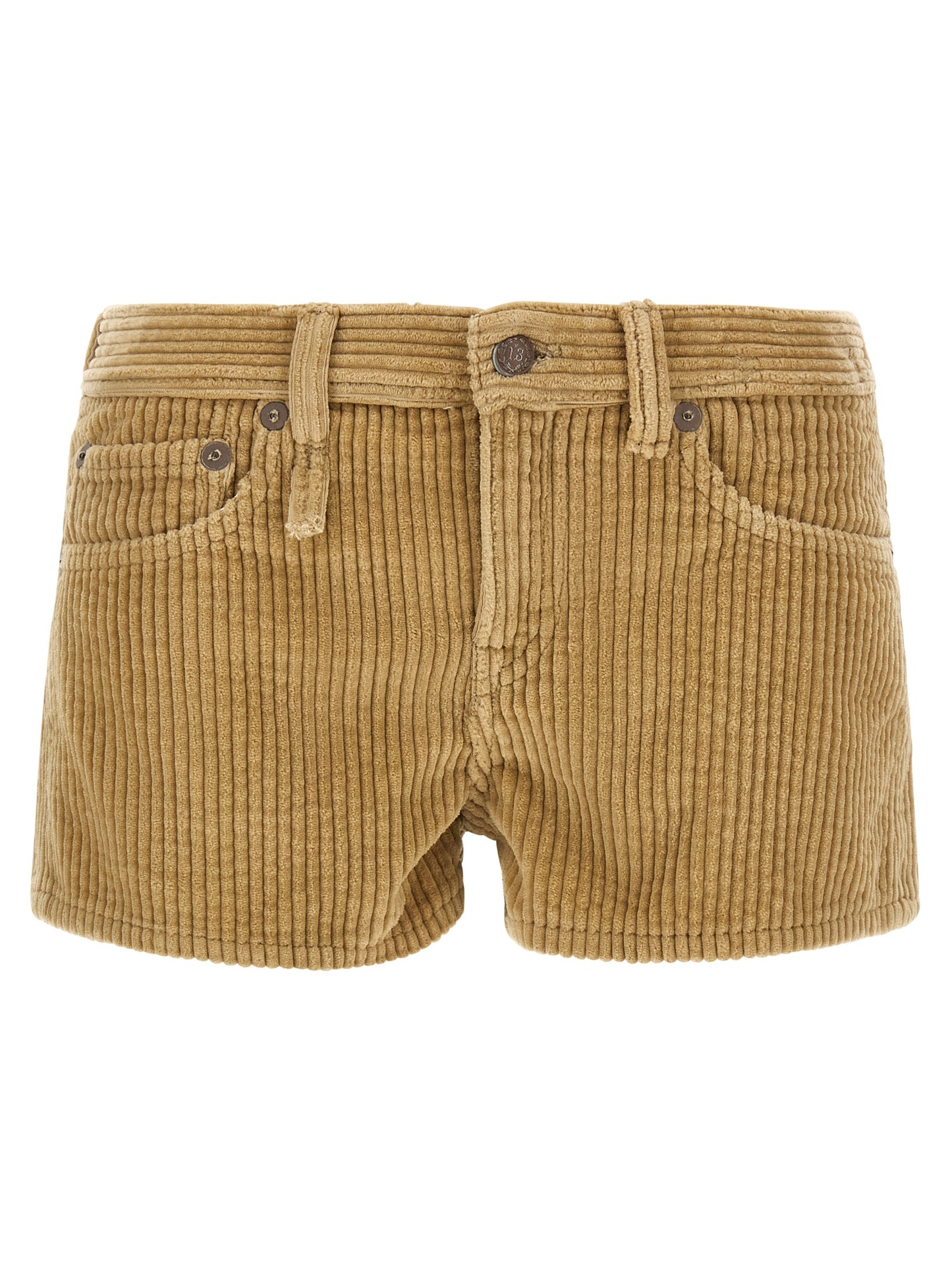 R13 Beige Cotton Bermuda Shorts