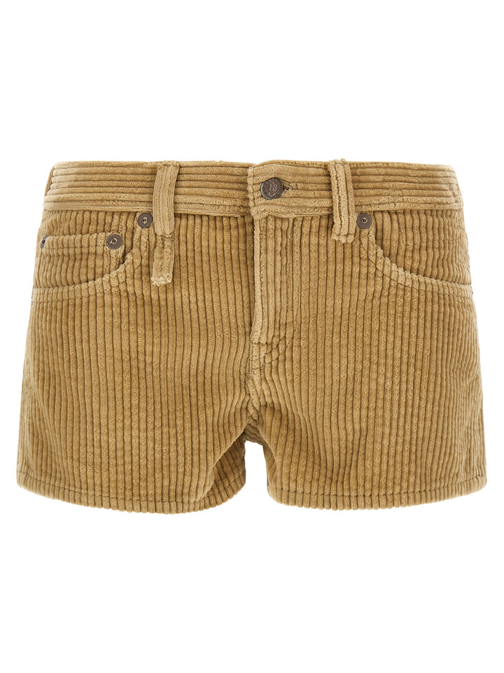 R13 Beige Cotton Bermuda Shorts