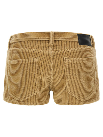 R13 Beige Cotton Bermuda Shorts