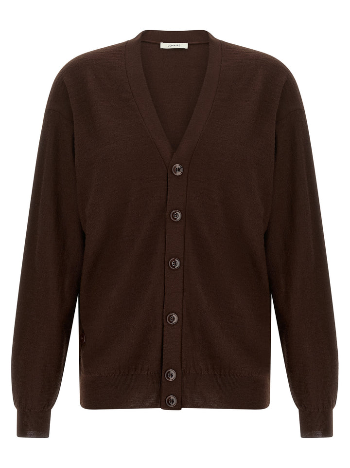 Lemaire Bordeaux Wool Cardigan
