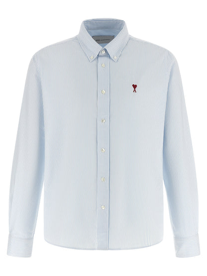 Ami Paris Blue Cotton Blouse