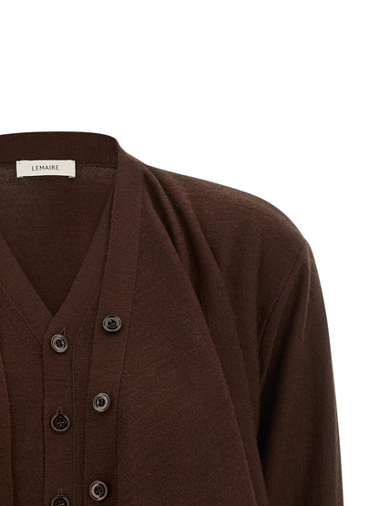 Lemaire Bordeaux Wool Cardigan