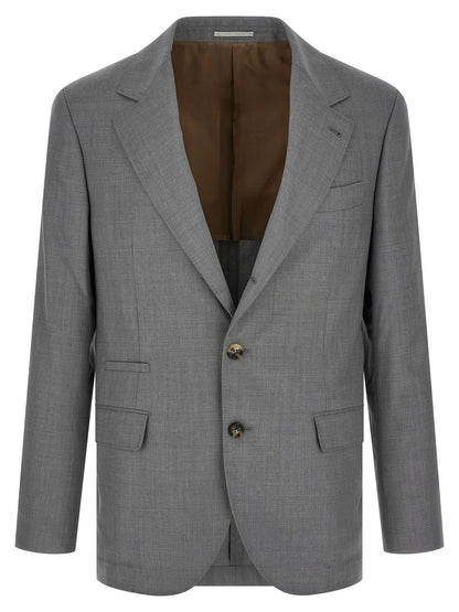 Brunello Cucinelli Gray Virgin Wool Blazer