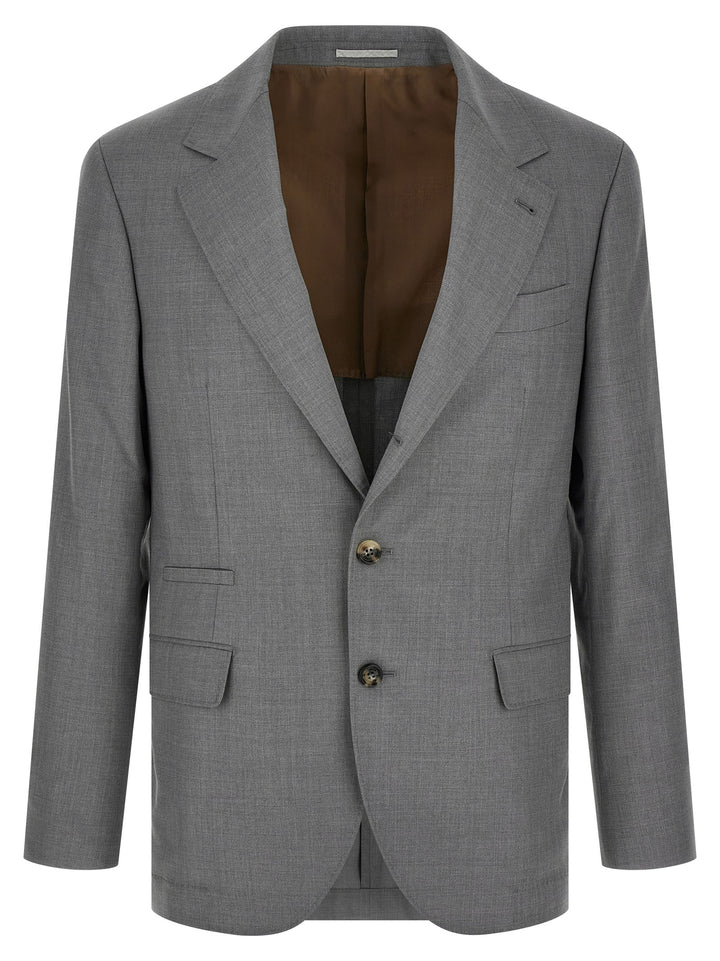 Brunello Cucinelli Gray Virgin Wool Blazer