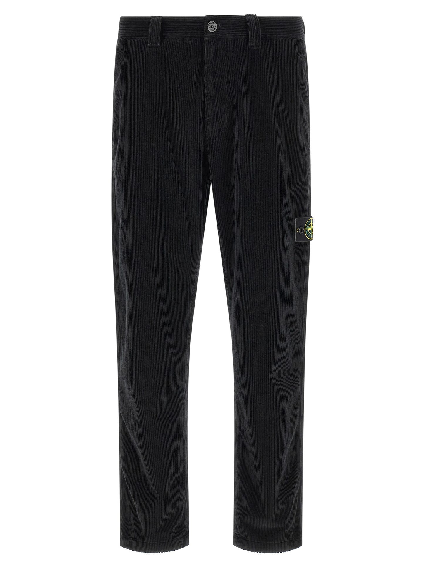Stone Island Black Cotton Casual Pants