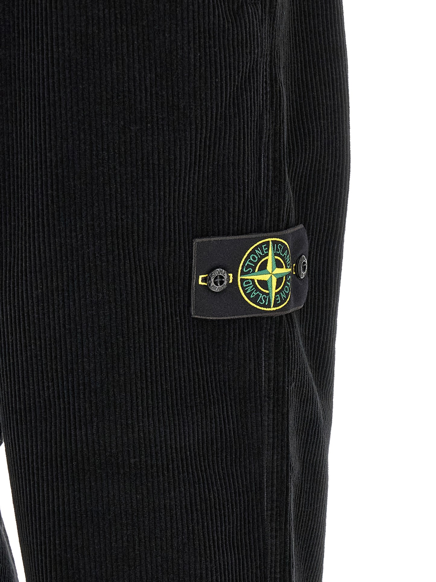Stone Island Black Cotton Casual Pants