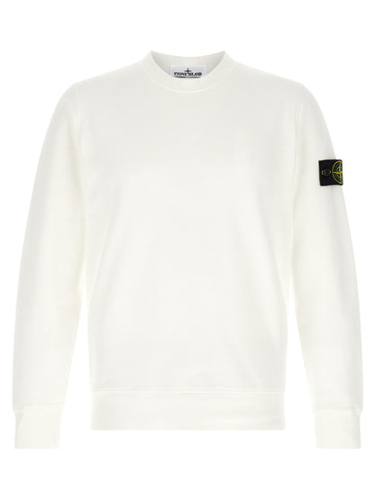 Stone Island White Cotton Sweatshirt