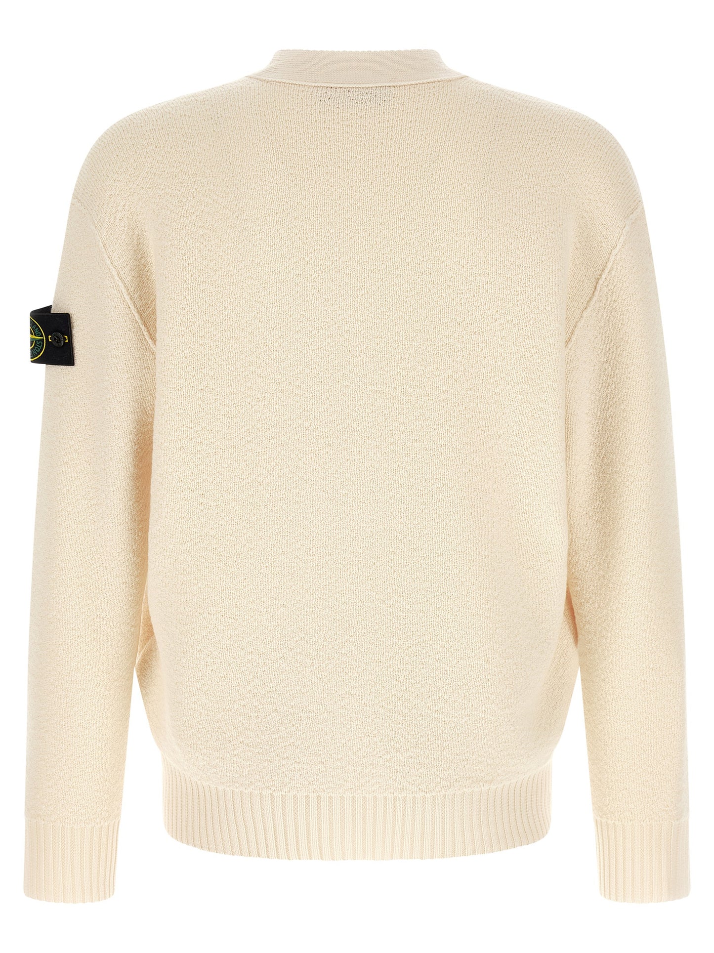 Stone Island White Virgin Wool Cardigan