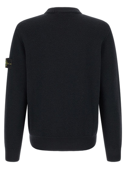 Stone Island Blue Virgin Wool Cardigan