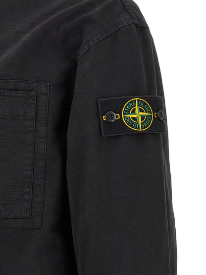 Stone Island Black Cotton Shell Jacket