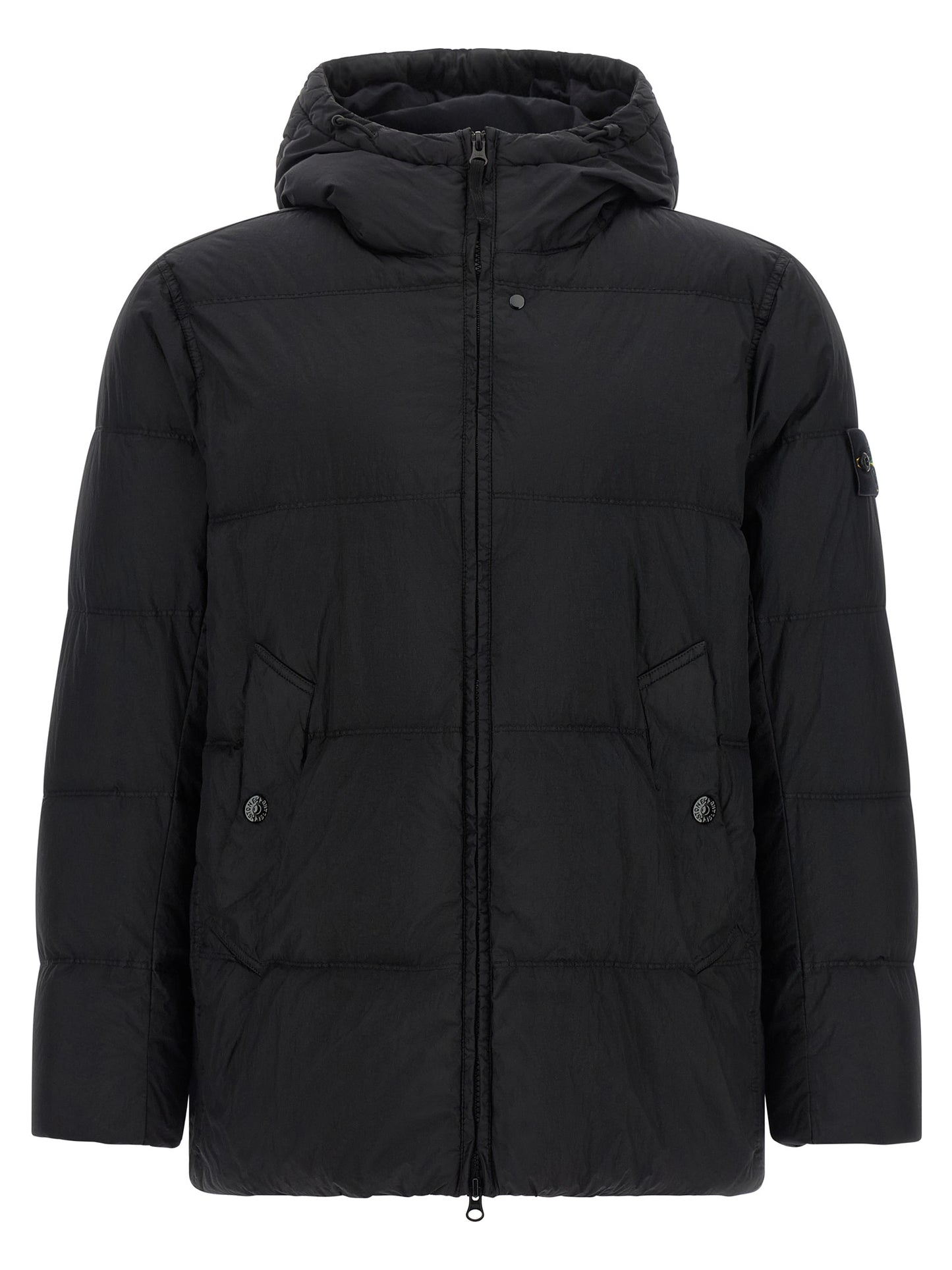 Stone Island Black Polyamide Full-Length Jacket