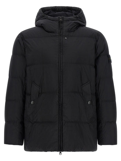 Stone Island Black Polyamide Full-Length Jacket