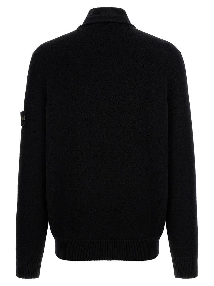 Stone Island Black Virgin Wool Cardigan
