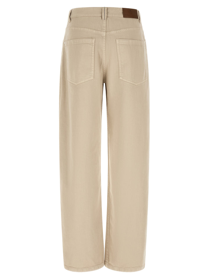 Brunello Cucinelli Beige Cotton Relaxed Fit Jeans