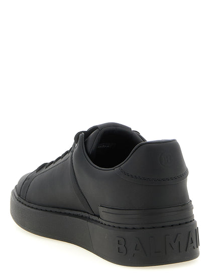 Balmain Black Calfskin Low Top Sneakers