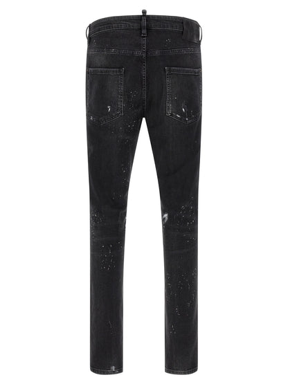 Dsquared² Black Cotton Slim Fit Jeans