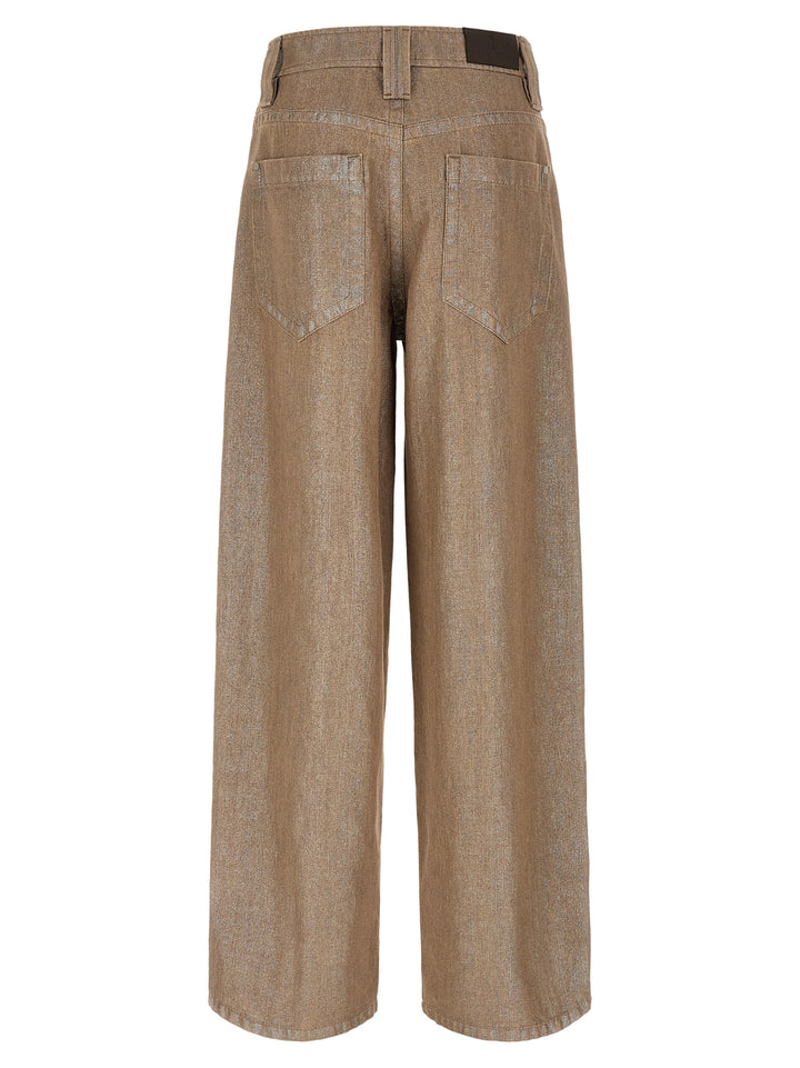 Brunello Cucinelli Beige Cotton Relaxed Fit Jeans
