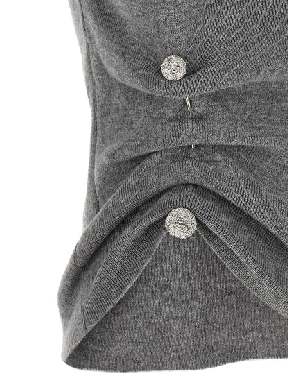 Giuseppe Di Morabito Gray Virgin Wool Sleeveles Sweater