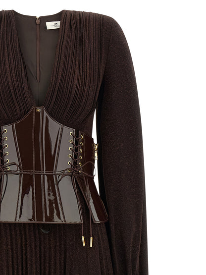 Elisabetta Franchi Brown Viscose Long Dress
