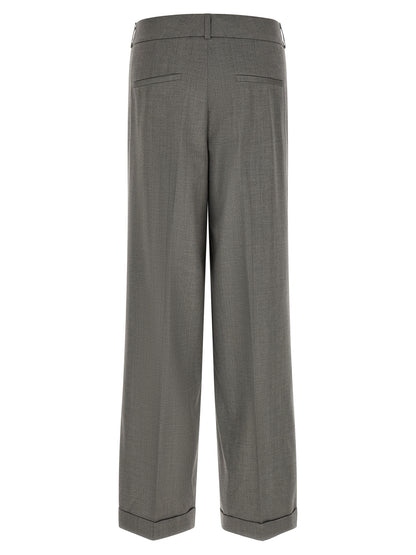Peserico Gray Virgin Wool Casual Pants