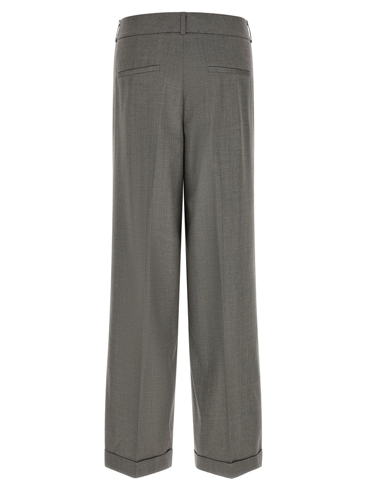 Peserico Gray Virgin Wool Casual Pants
