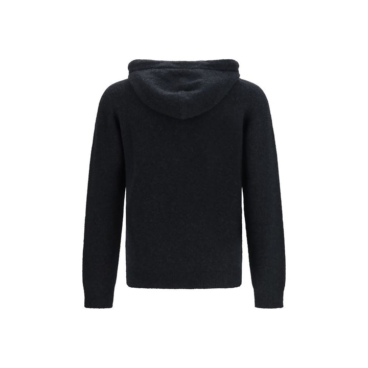 Roberto Collina Black Wool Oves Aries Hoodie
