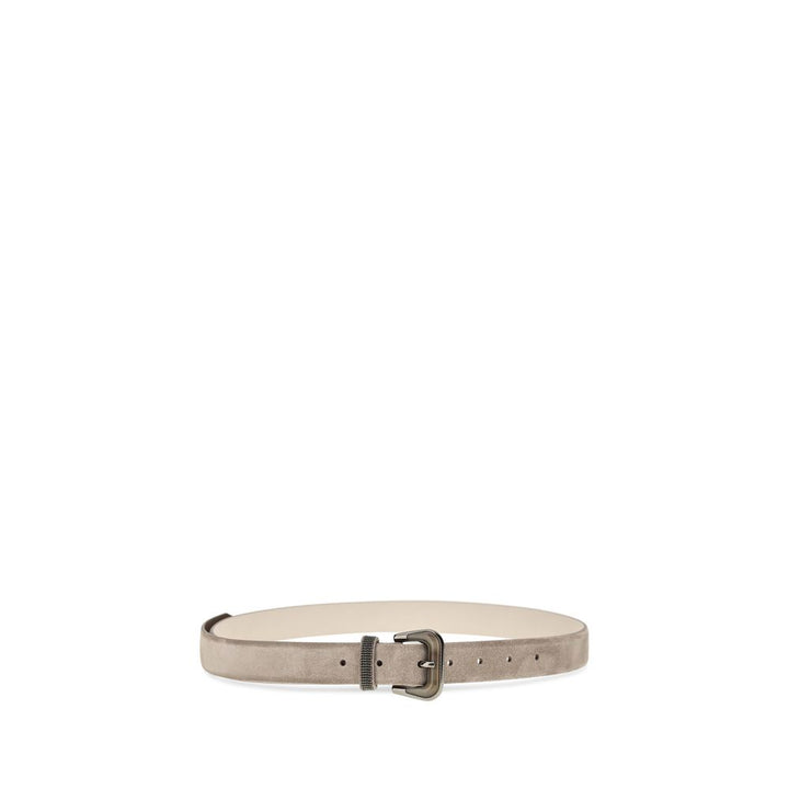 Brunello Cucinelli Beige Calf Leather Bos Taurus Regular Belt