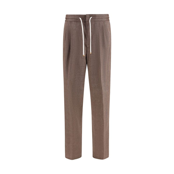Brunello Cucinelli Brown Linen Casual Pants