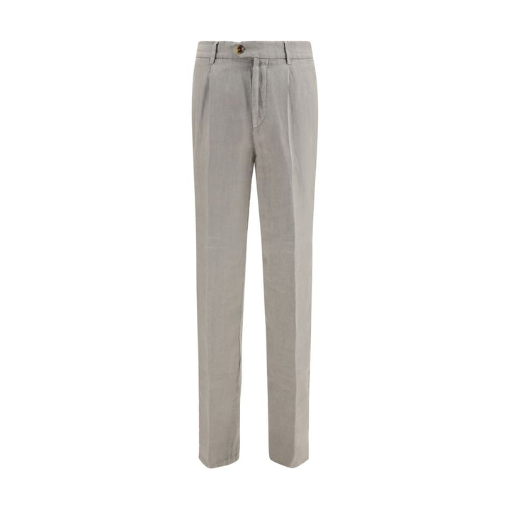 Brunello Cucinelli Gray Linen Casual Pants