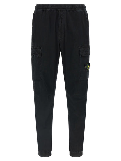 Stone Island Black Cotton Cargo Pants