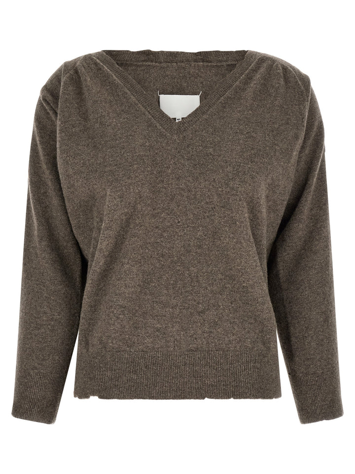 Maison Margiela Brown Virgin Wool Cardigan