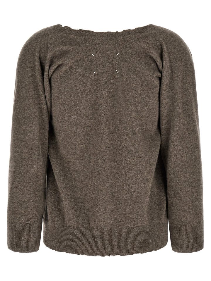 Maison Margiela Brown Virgin Wool Cardigan