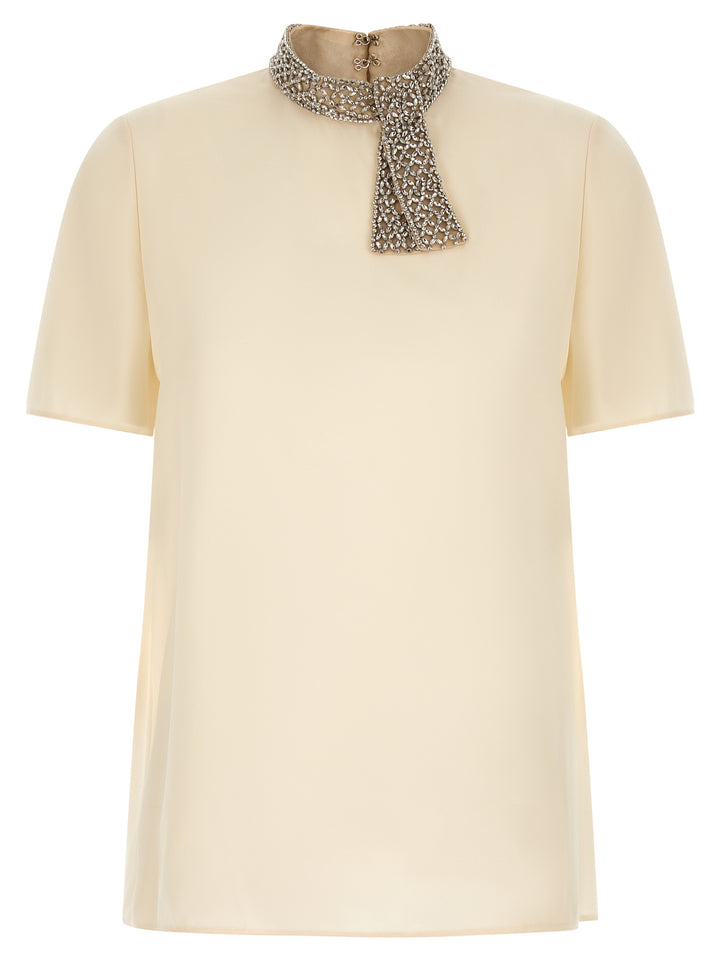 Valentino Garavani White Silk Tank Tops