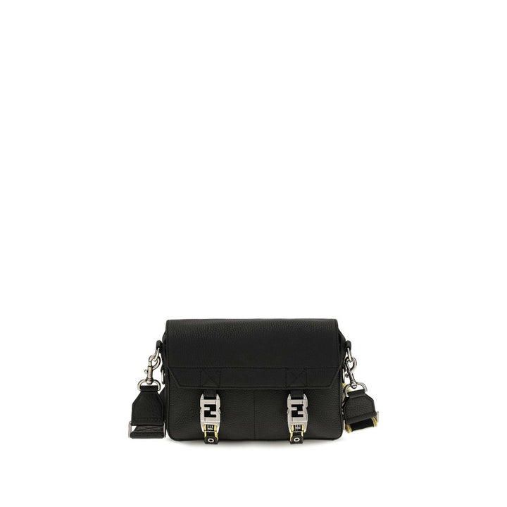 Fendi Black Calf Leather Bos Taurus Shoulder Bag