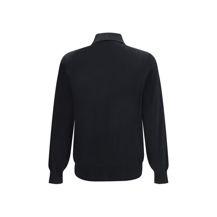 Brunello Cucinelli Black Cotton Polo Shirt