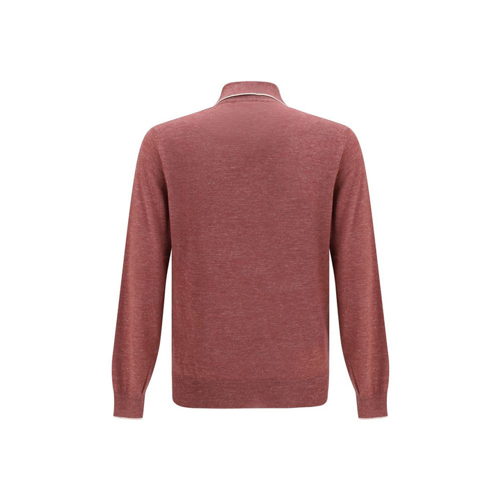 Brunello Cucinelli Bordeaux Cashmere Polo Shirt