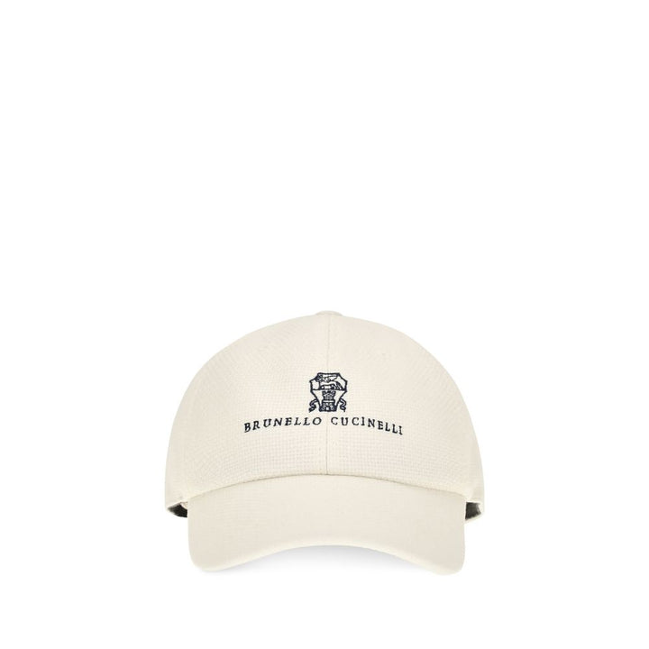 Brunello Cucinelli White Silk Cap (Baseball Hat)