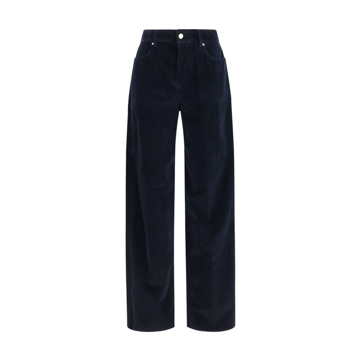 Max Mara Blue Cotton Casual Pants