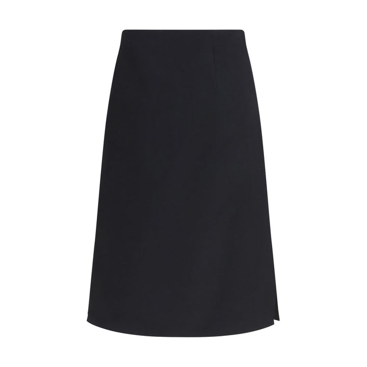 Fendi Black Wool Oves Aries Midi Skirt
