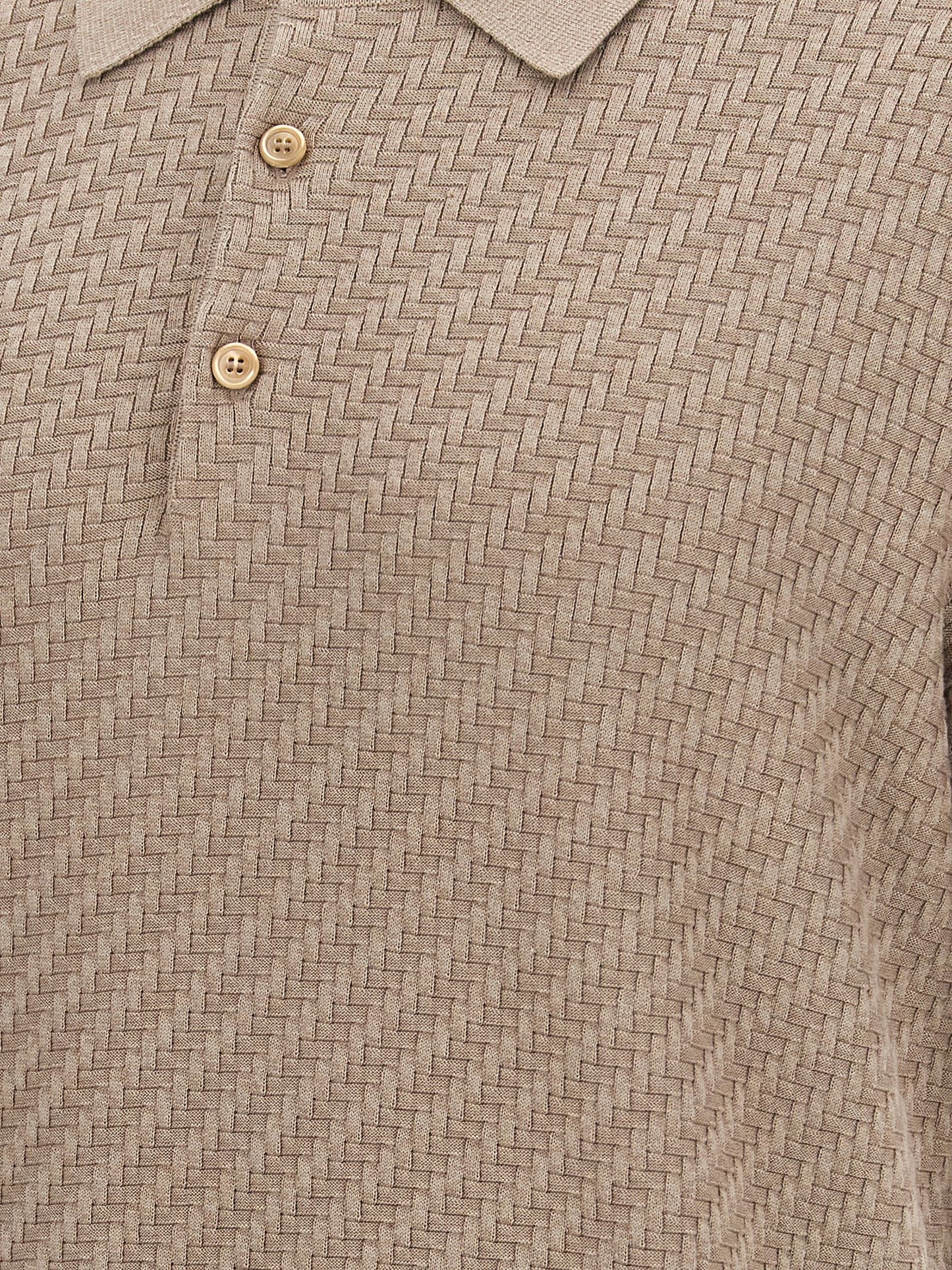 Brioni Beige Cotton Polo Shirt