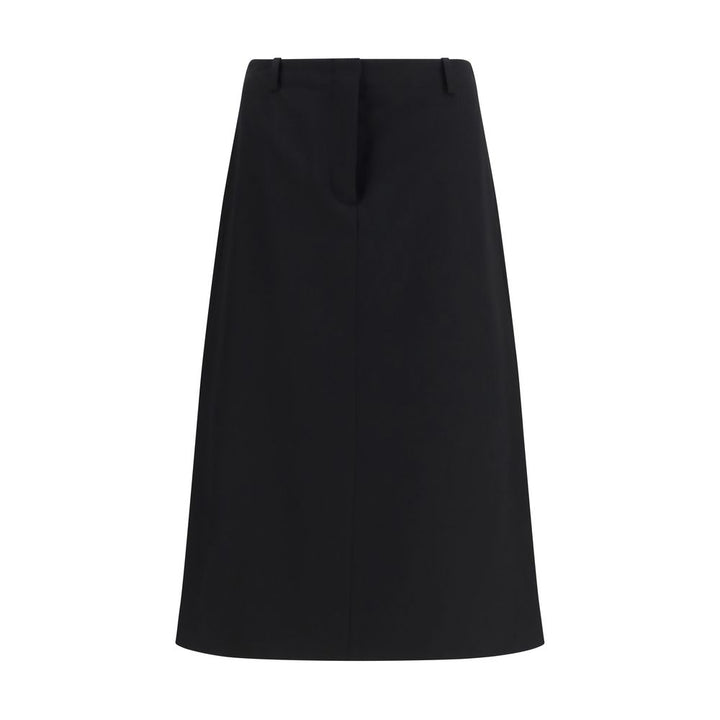 Fendi Black Wool Oves Aries Midi Skirt