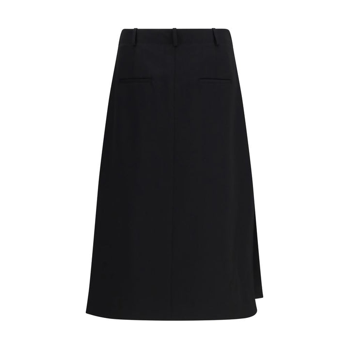 Fendi Black Wool Oves Aries Midi Skirt