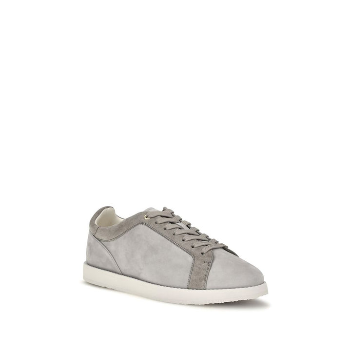 Brunello Cucinelli Gray Suede Leather Low Top Sneakers