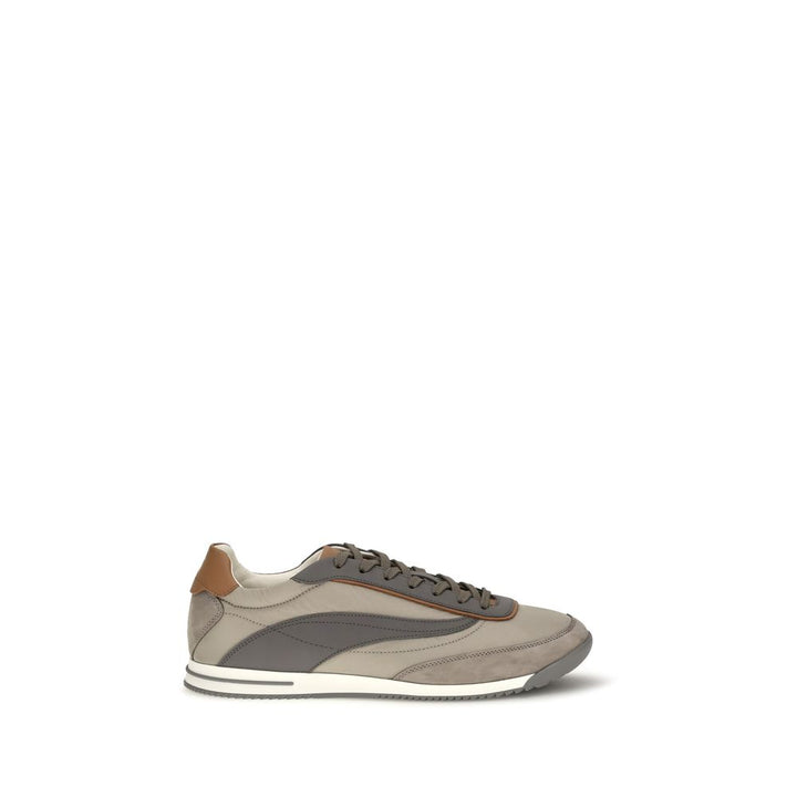 Brunello Cucinelli Beige Suede Leather Low Top Sneakers