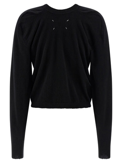 Maison Margiela Black Virgin Wool Cardigan