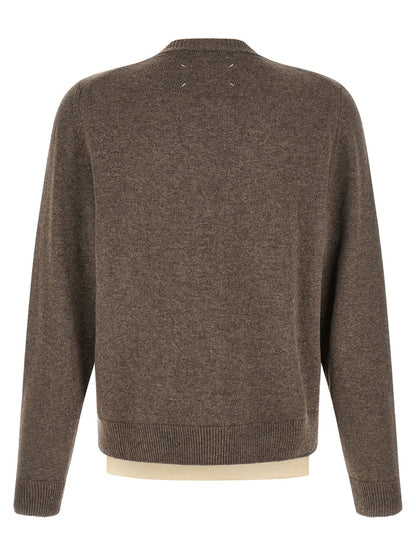 Maison Margiela Brown Virgin Wool Cardigan