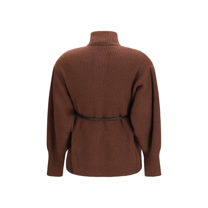 Brunello Cucinelli Brown Wool Oves Aries Cardigan