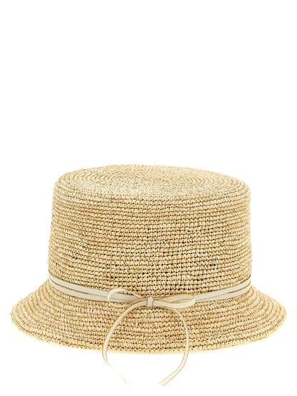 Maison Michel Beige Fabric Sunhat